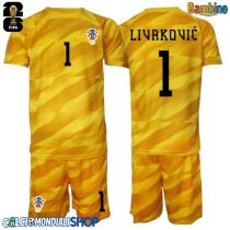 Maglie da calcio Croazia Dominik Livakovic #1 Portiere Prima Maglia Bambino Mondiali 2026  Manica Corta + Pantaloni corti)